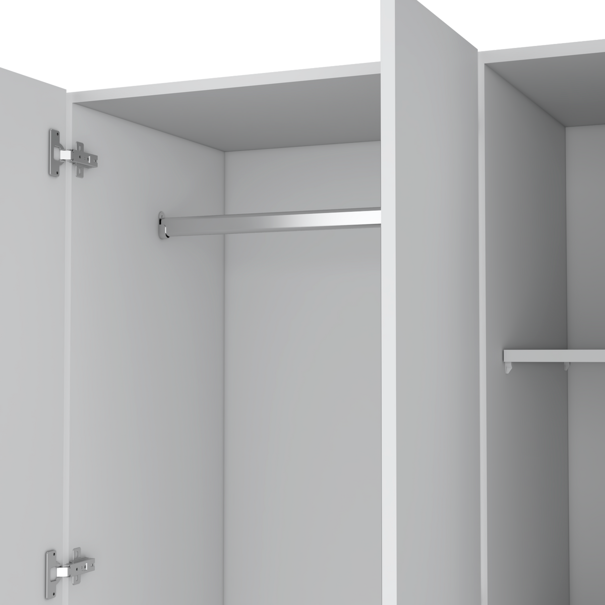 Armoire Haddam, Bedroom, White White Particle Board Engineered Wood