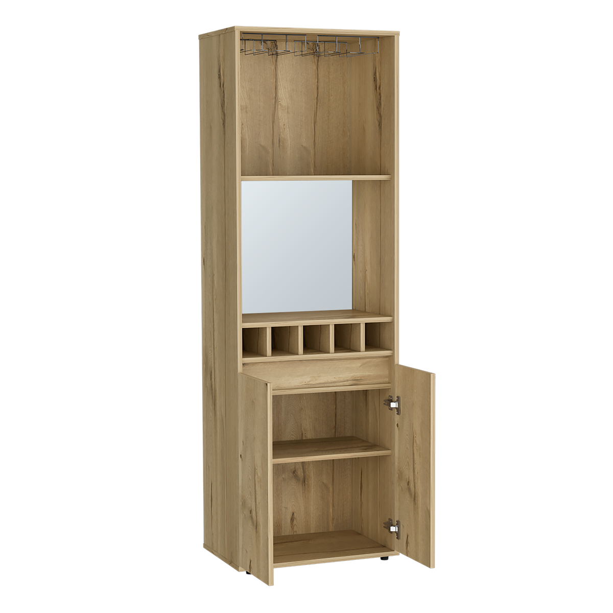 Bar Cabinet Tucson, Living Room, Light Oak Light Oak Particle Board Particle Board