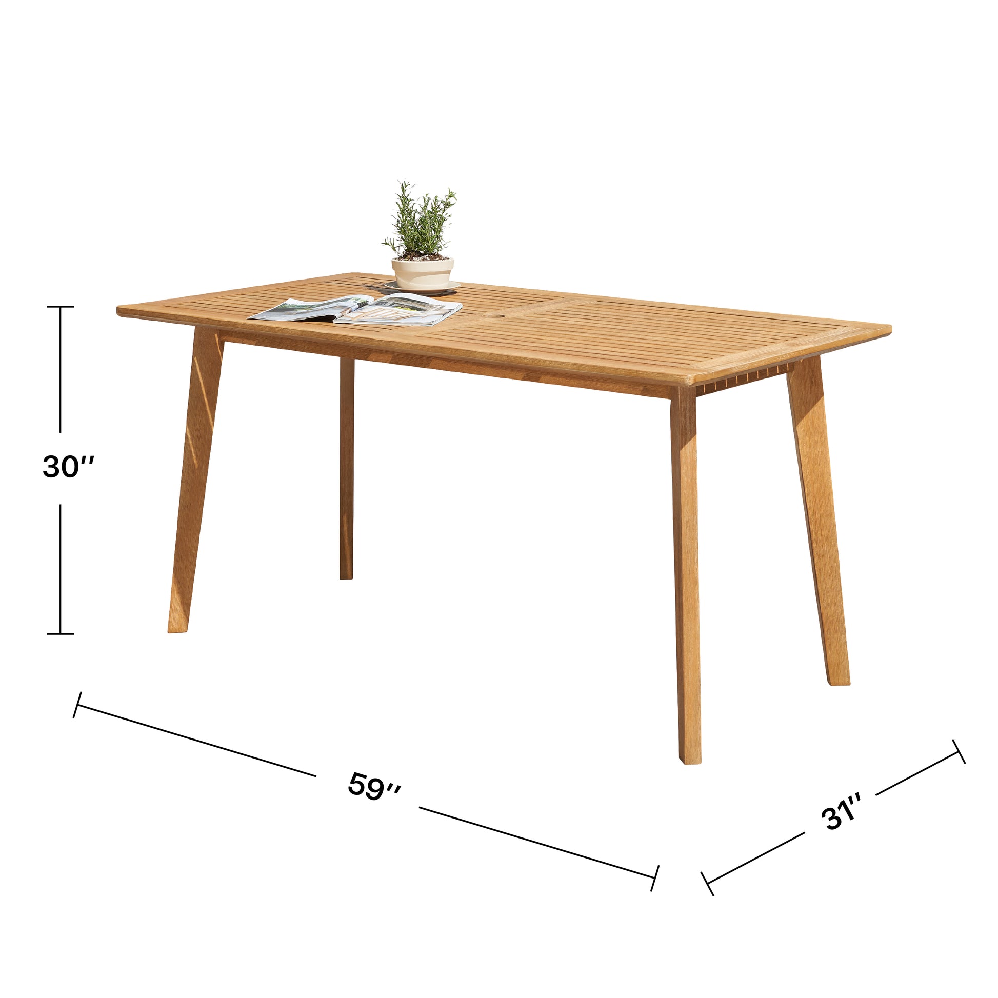 Mauricio 7 Piece Acacia Wood Dining Set With Stacking Chair Natural & Light Brown Acacia Wood