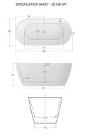 59'' Glossy Acrylic Freestanding Soaking Bathtub With Classic Slotted Overflow And Toe Tap Drain In Chrome, Cupc C Ertified, 02138 Glossy White Oval Bathroom Freestanding Tubs Polished 59 61 In Contemporary Soaking Center Acrylic Acrylic