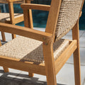 Mauricio 4 Piece Acacia Wood Dining Set With Stacking Chair Natural & Light Brown Acacia Wood