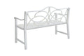 Outdoor Garden Patio Bench,Iron Metal Steel Frame Park Bench With Backrest And Armrest, Slatted Seat For Park, Yard & Porch, Balcony, Accommodates 2 3 People,White White Modern Metal