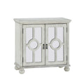 Classic Storage Cabinet Antique White 1Pc Modern Traditional Accent Chest With Mirror Doors Pendant Pulls Wooden Furniture Living Room Bedroom Accent Chests 1 2 Shelves Antique Antique White Primary Living Space Modern,Traditional Wood