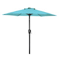 7.5Ft Patio Outdoor Table Market Yard Umbrella With Push Button Tilt Crank, 6 Sturdy Ribs For Garden, Deck, Backyard, Pool, Turquoise Turquoise Manual Garden & Outdoor High Wind Resistant Umbrellas