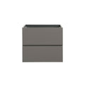Alice 24W 102,Wall Mount Cabinet Without Basin, Gray Color, With Two Drawers, Pre Assembled Gray Bathroom Modern Particle Board