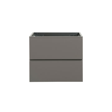 Alice 24W 102,Wall Mount Cabinet Without Basin, Gray Color, With Two Drawers, Pre Assembled Gray Bathroom Modern Particle Board