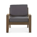 Grenada Club Chair Grey Wood Waterproof Fabric