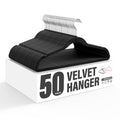 Velvet Hangers 50 Pack, Non Slip Clothes Hangers With Shoulder Notches, 360 Swivel Hooks, Heavy Duty Coat Suit Hangers For Closet Space Saving, Black Black Velvet