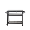 3 Shelf Outdoor Grill Table, Grill Cart Outdoor With Wheels, Pizza Oven Table And Food Prep Table, Blackstone Table With Propane Tank Hook, Grill Stand For Blackstone Griddle For Outside Bbq Grey Steel