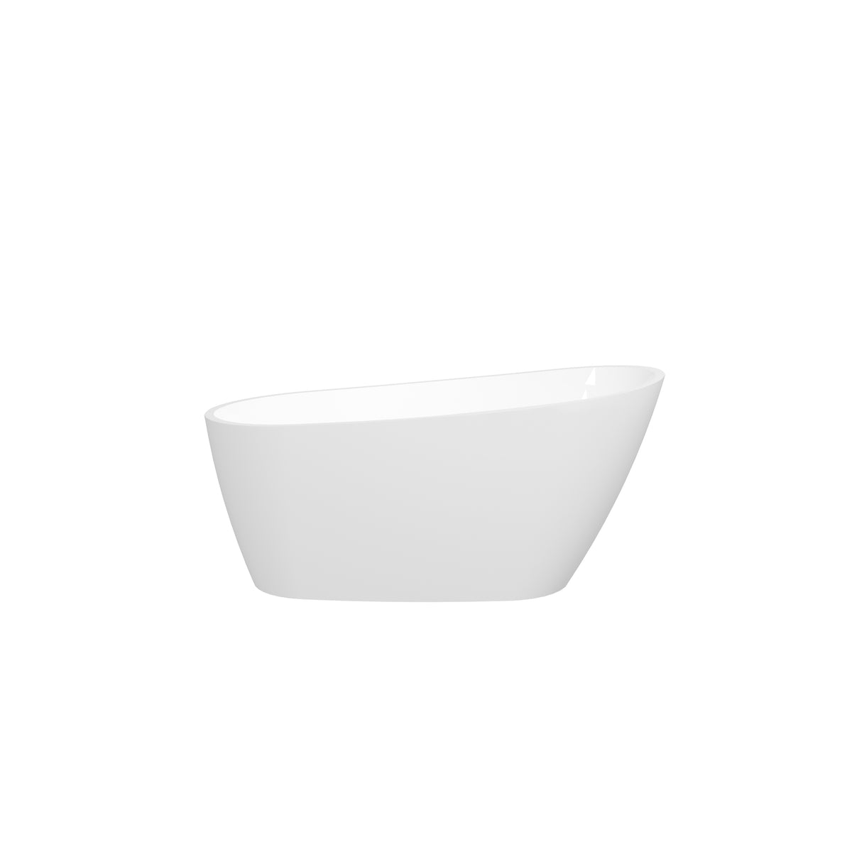 59" Acrylic Freestanding Bathtub, Modern & Contemporary Design Soaking Tub With Toe Tap Drain In Chrome And Classic Slotted Overflow, Glossy White, Cupc Certified, 02141 Glossy White Oval Bathroom