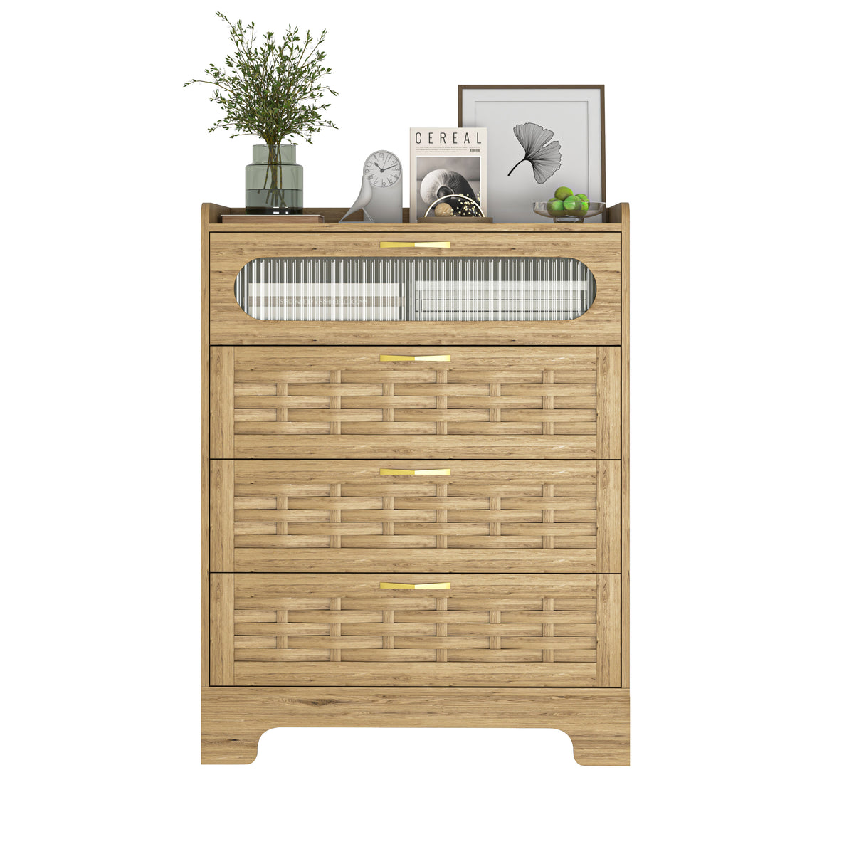 Wood 4 Drawer Dresser For Bedroom, Large Double Dresser With Wide Drawers, Modern Chest Of Drawers,Storage Organizer Dresser,Nursery Dresser,For Living Room, Hallway, Bedroom, Kids Bedroom Wood Bedroom Farmhouse Mdf Mdf