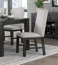 Antique Black Finish Modern Dining 5Pc Set Rectangular Table And 4 Upholstered Chairs Textured Gray Wooden Dining Room Furniture Wood Wood Antique Black Seats 4 Wood Dining Room 72 Inches 4 Leg Rectangular Dining Table With Chair Wood