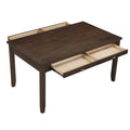Dark Cherry Finish 6Pc Dining Set Table Bench And 4 Side Chair Chenille Upholstery Functional Drawers Table Wooden Funiture Dining Kitchen Set Upholstered Chair Wood Cherry Seats 6 Wood Dining Room 60 Inches Bench Seating 4 Leg Rectangular Dining Table