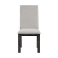 Dining Chairs Set Of 2 Gray Upholstered Seat Stylish Back Antique Black Finish Wooden Frame Dining Kitchen Chairs Set Gray Dining Room Transitional Side Chair Wood