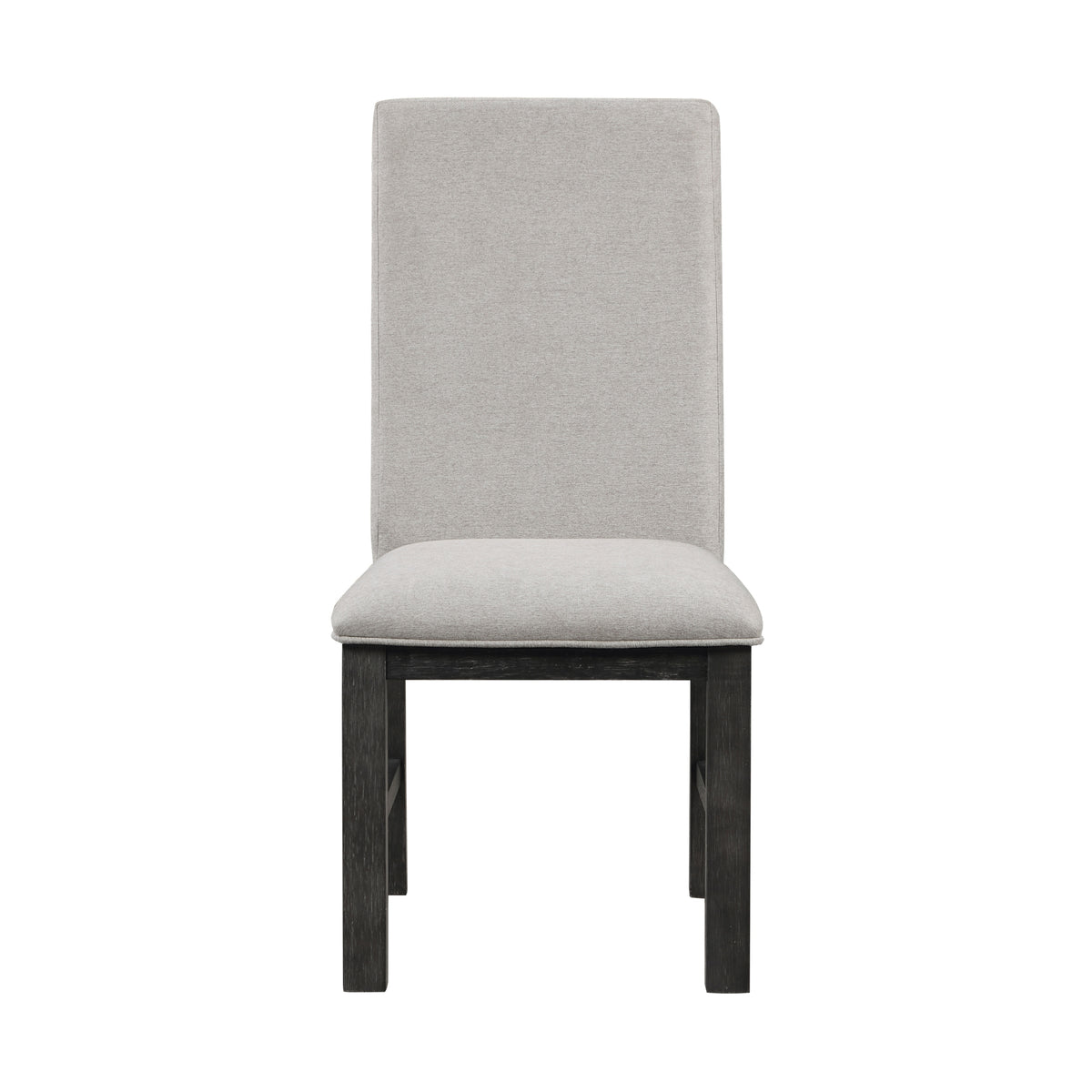 Dining Chairs Set Of 2 Gray Upholstered Seat Stylish Back Antique Black Finish Wooden Frame Dining Kitchen Chairs Set Gray Dining Room Transitional Side Chair Wood