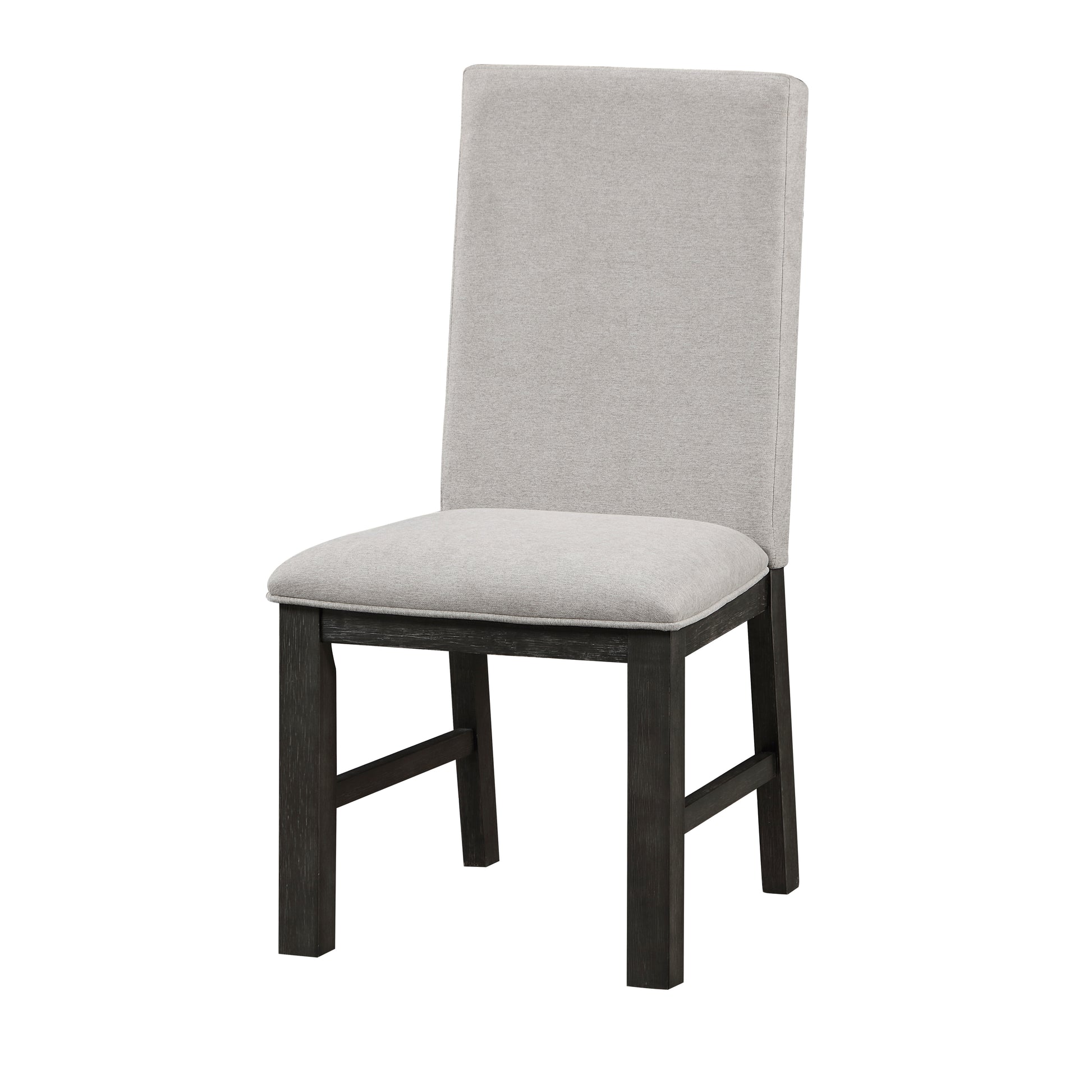 Antique Black Finish Modern 7Pc Dining Set Rectangular Table And 6 Upholstered Chairs Textured Gray Wooden Dining Room Furniture Upholstered Chair Wood Antique Black Seats 6 Wood Dining Room 72 Inches 4 Leg Rectangular Dining Table With Chair Wood