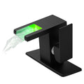 Bathroom Sink Faucet Led Light 3 Colors Changing Waterfall Glass Spout Hot Cold Water Mixer Single Handle One Hole Deck Mounted Bathroom Faucet Black Lavatory Vanity Basin Bath Plumbing Fixtures
