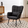 Leather Armchair, Modern Accent Chair High Back, Living Room Chairs With Metal Legs And Soft Padded, Sofa Chairs For Home Office,Bedroom,Dining Room Grey 1Pc Grey Bonded Leather