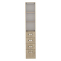 Vanguard Linen Cabinet, Three Shelves, Four Drawers Light Pine White 3 Multicolor 3 60 In & Above Bathroom Freestanding Modern Particle Board Particle Board