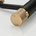 Faucets,Gold Rose Faucet Brass Bathroom Basin Faucet Knurling Design Deck Mounted Water Mixer Tap Bathroom Joystick Geometric One Black Gold Side Sprayer Deck Mounted Cartridge Valve Single Hole Faucets Matte Black Contemporary 1 Hole Faucets Ceramic