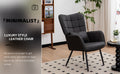 Leather Armchair, Modern Accent Chair High Back, Living Room Chairs With Metal Legs And Soft Padded, Sofa Chairs For Home Office,Bedroom,Dining Room Grey 1Pc Grey Bonded Leather