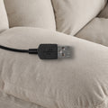 Swinging Recliner Massage Heated Sofa, With Usb And 2 Cup Holders In Side Pockets, Packagea B Beige Beige Velvet Manual Handle Soft Heavy Duty Metal & Wood
