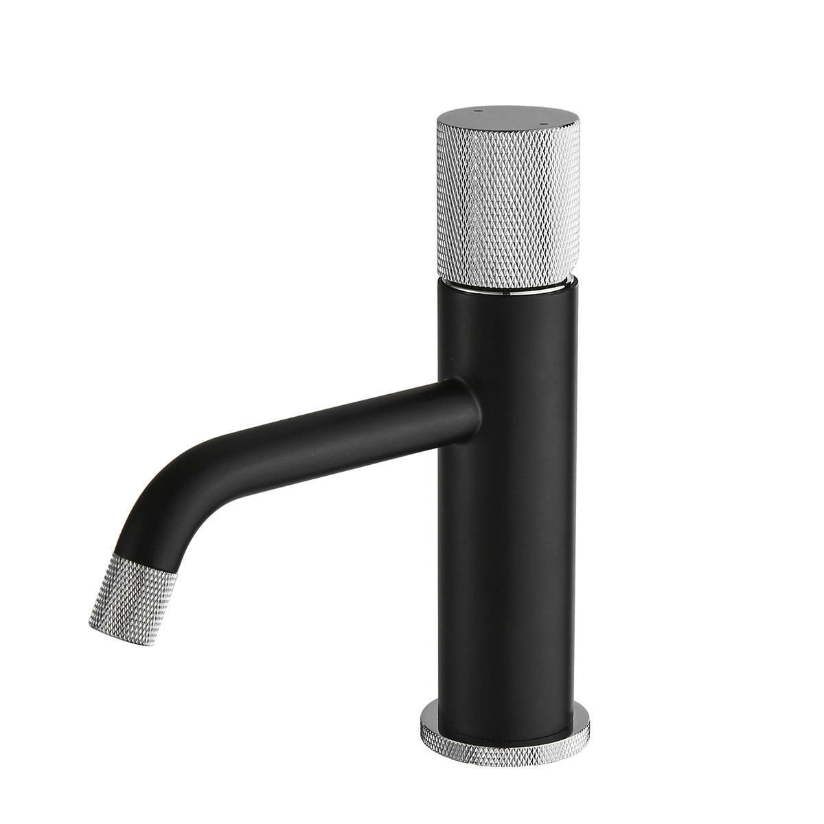 Modern Black And Brushed Nickel Faucet Brass Bathroom Basin Faucet Design Deck Mounted Water Mixer Tap Bathroom Joystick Geometric One Black Silver Side Sprayer Deck Mounted Cartridge Valve Single Hole Faucets Matte Black Contemporary 1 Hole Faucets