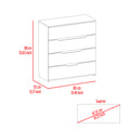 California Drawer Dresser, Four Spacious Drawers, Superior Top Multicolor Bedroom Pine Engineered Wood