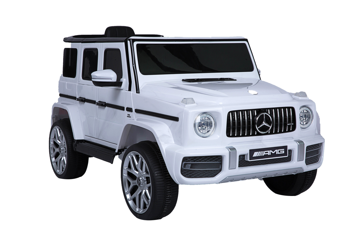 Licensed Mercedes Benz G63 Kids Ride On Car,Kids Electric Car With Remote Control 12V Licensed Children Car Motorized Vehicles For Girls,Boys,Giftmusic, Horn, Spring Suspension, Safety Lock White Plastic
