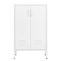 Suitable For Steel Storage Cabinets In Living Rooms, Kitchens, And Bedrooms, 2 Door Miscellaneous Storage Cabinet, Garage Tool Storage Cabinet, And Office File Cabinet 2 Movable Partitions 3 4 Shelves White Modern Metal