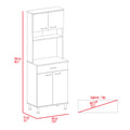 Helis 60 Pantry Double Door Cabinet, One Drawer, Four Legs, Three Shelvessmokey Oak Gray Particle Board Particle Board