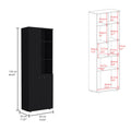 Konik 67 Inch High Storage Cabinet Kitchen Pantry With Three Doors And Three Exterior Shelves Black Kitchen Modern Mdf Shelves Included Engineered Wood