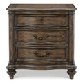 Traditional Nightstand Of 3 Drawers Brown Oak Finish 1Pc Bedside Table Wooden Formal Bedroom Furniture Decorative Drawer Pulls Brown Oak 3 Drawers Bedroom Bedside Cabinet American Traditional,Traditional Wood