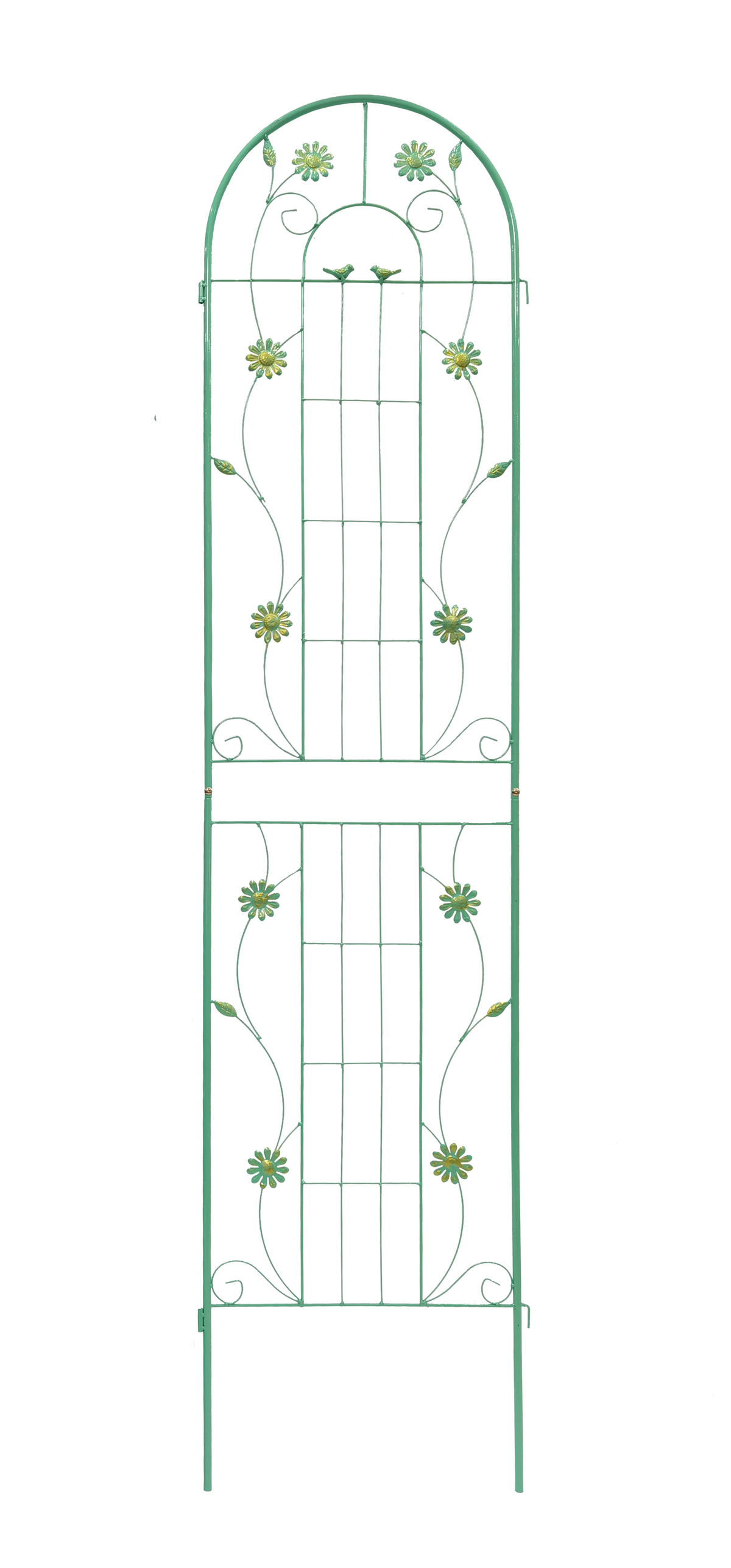4 Pack Green Metal Garden Trellis For Climbing Plants Outdoor Rustproof Plant Support Rose Garden Fence Netting 86.7''H, T0052G 4 Green Iron