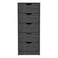 Basilea 5 Drawers Tall Dresser, Pull Out System Brown Bedroom Modern Mdf Engineered Wood