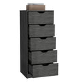 Basilea 5 Drawers Tall Dresser, Pull Out System Brown Bedroom Modern Mdf Engineered Wood