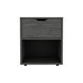 Aberdeeen 19.7 Inch High Nightstand End Table With Open Shelf Light Gray Gray 1 Drawer Bedroom Rectangle Modern Drawers Natural Mdf Engineered Wood