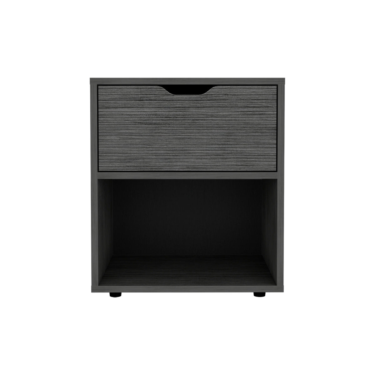 Aberdeeen 19.7 Inch High Nightstand End Table With Open Shelf Light Gray Gray 1 Drawer Bedroom Rectangle Modern Drawers Natural Mdf Engineered Wood