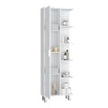 Crovie Linen 63 Inch High Bathroom Cabinet Storage Cabinet With Four Open Shelves White Bathroom Modern Mdf Engineered Wood Manual
