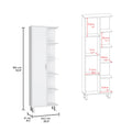 Crovie Linen 63 Inch High Bathroom Cabinet Storage Cabinet With Four Open Shelves White 4 Bathroom Freestanding Modern Mdf Engineered Wood