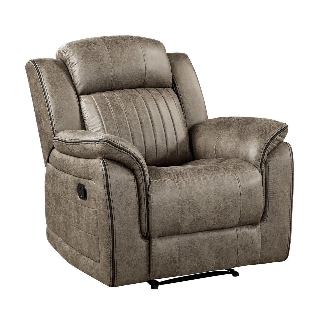 Classic Sandy Brown 1Pc Reclining Chair Plush Comfort Pillow Top Arms Vertical Tufting Solid Wood Luxury Living Room Furniture Brown Sand Primary Living Space Classic,Luxury,Modern Wood