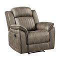 Classic Sandy Brown 1Pc Reclining Chair Plush Comfort Pillow Top Arms Vertical Tufting Solid Wood Luxury Living Room Furniture Brown Sand Primary Living Space Classic,Luxury,Modern Wood