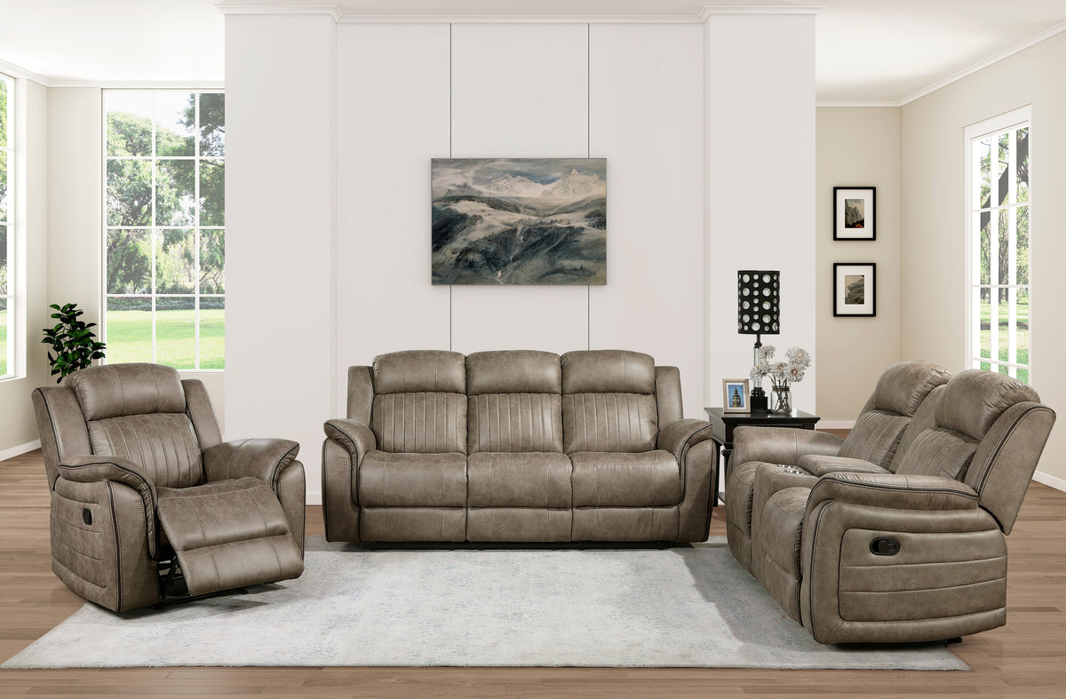 Classic Sandy Brown 1Pc Reclining Chair Plush Comfort Pillow Top Arms Vertical Tufting Solid Wood Luxury Living Room Furniture Brown Sand Primary Living Space Classic,Luxury,Modern Wood
