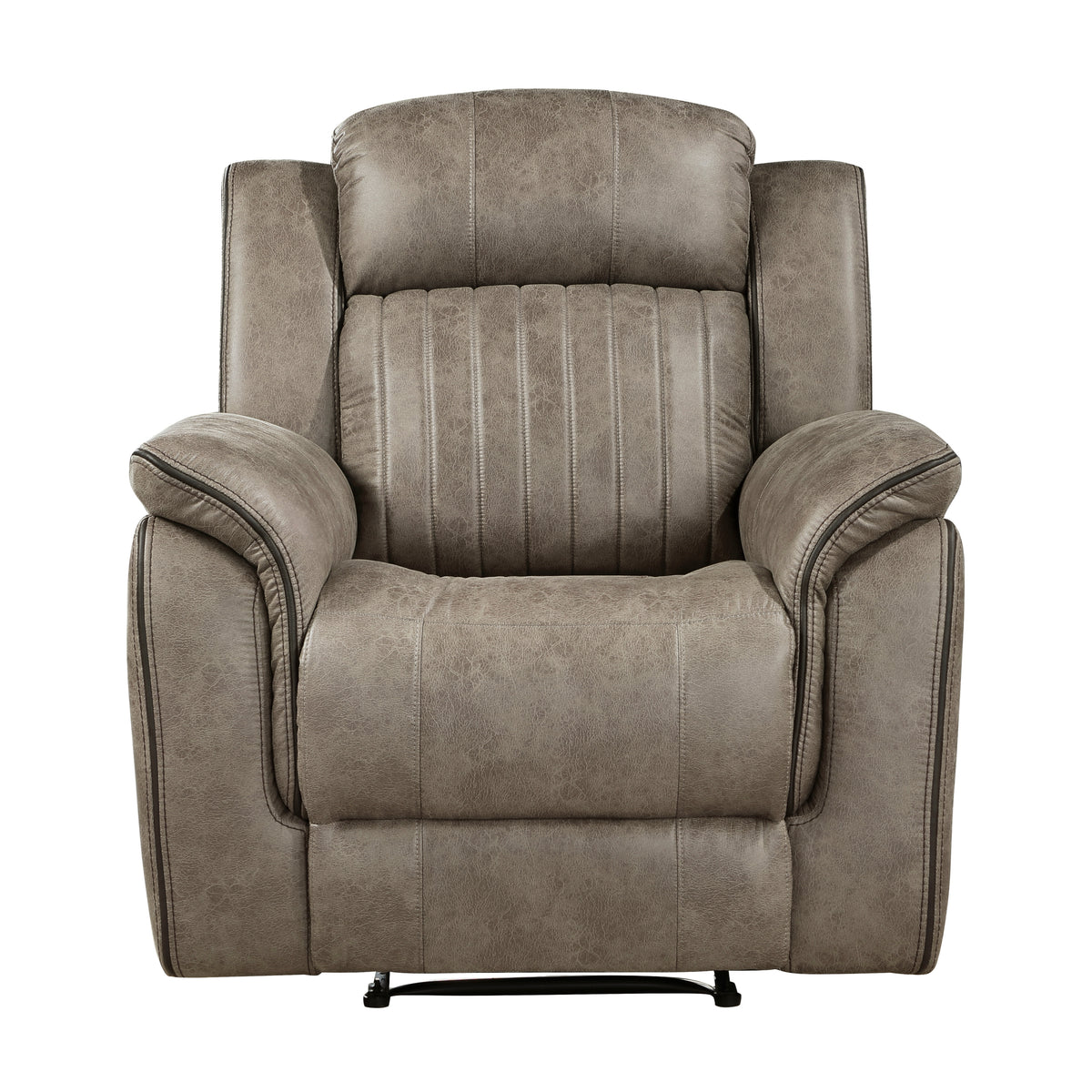 Classic Sandy Brown 1Pc Reclining Chair Plush Comfort Pillow Top Arms Vertical Tufting Solid Wood Luxury Living Room Furniture Brown Sand Primary Living Space Classic,Luxury,Modern Wood