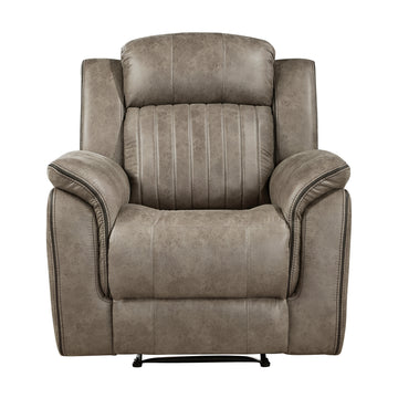 Classic Sandy Brown 1Pc Reclining Chair Plush Comfort Pillow Top Arms Vertical Tufting Solid Wood Luxury Living Room Furniture Brown Sand Primary Living Space Classic,Luxury,Modern Wood