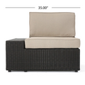Santa Cruz Outdoor 8 Piece Sectional Set Yes Dark Brown Garden & Outdoor Sectional Seating Groups Pe Rattan Iron Waterproof Fabric