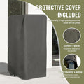 Outdoor Kitchen Island With Storage, Aluminum Kitchen Storage Island Outdoor Prep Table With Double Storage Rack, Freestanding Outdoor Corner Cabinet With Protective Cover Indoor Outdoor Grey Aluminum