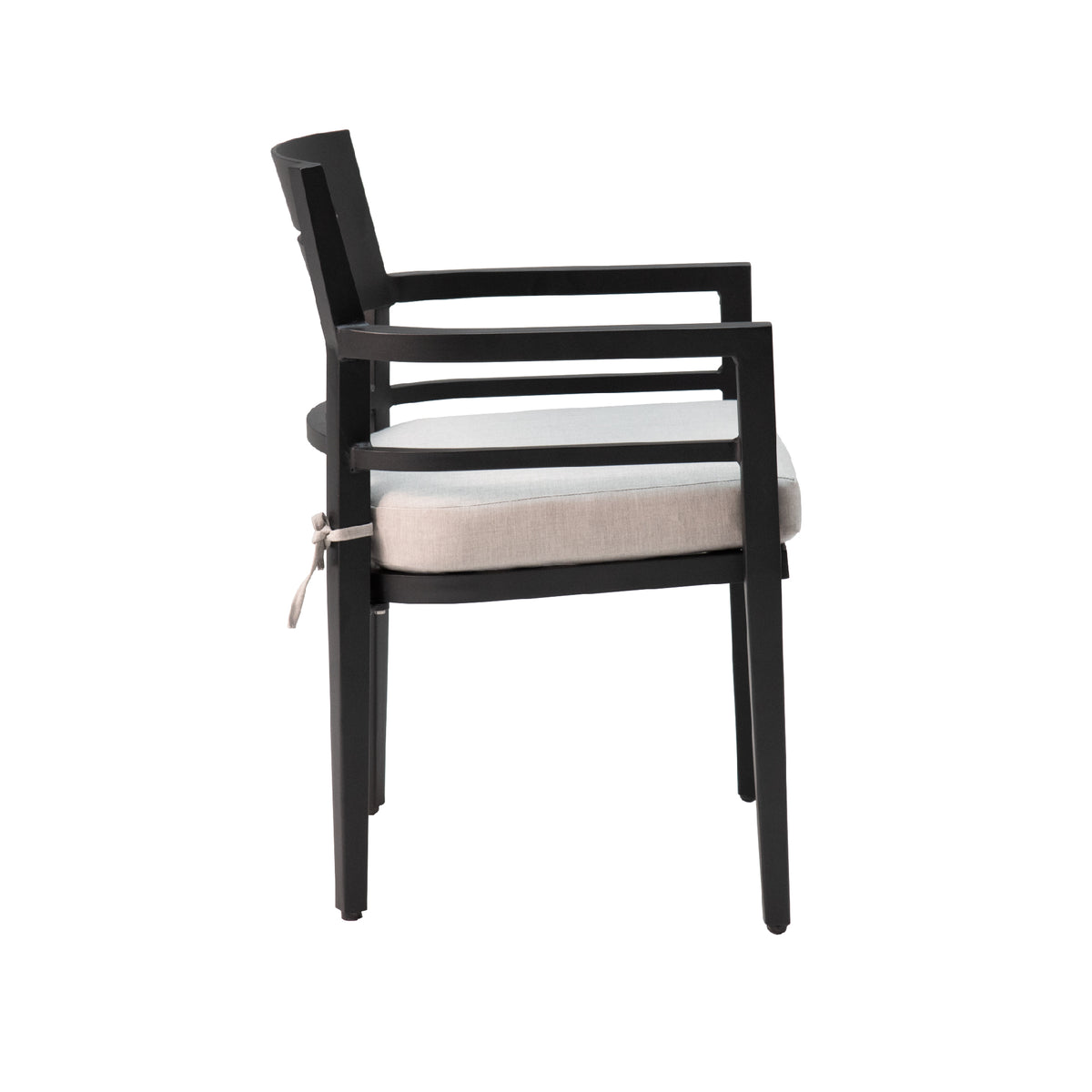 5 Piece Outdoor Patio Aluminum Furniture, Modern Dining Set, Including 4 Dining Chairs Sunbrella Fabric Cushioned And 40" Square Dining Table With Umbrella Hole, Ember Black Yes Dining Set Ember Black Seats 4 Rust Resistant Frame Fade Resistant Cushion