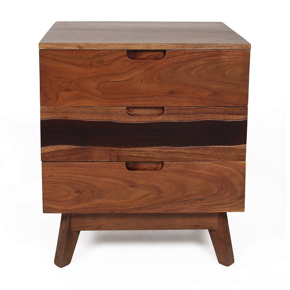 21.5X16.5X23" Nightstand Natural Wood Brown Casual,Classic,Farmhouse Solid Wood