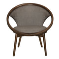 Mid Century Design Solid Rubberwood Unique Accent Chair 1Pc Brown Fabric Upholstered Modern Home Furniture Walnut Finish Frame Chocolate Primary Living Space Mid Century Modern Solid Wood